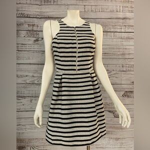 Express black & white striped cocktail dress, sleeveless, racer back, size 10